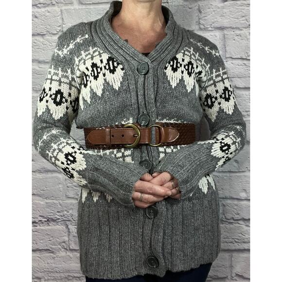 Vintage Y2K Western Style Wool Blend Cardigan by Moda International - Picture 3 of 12